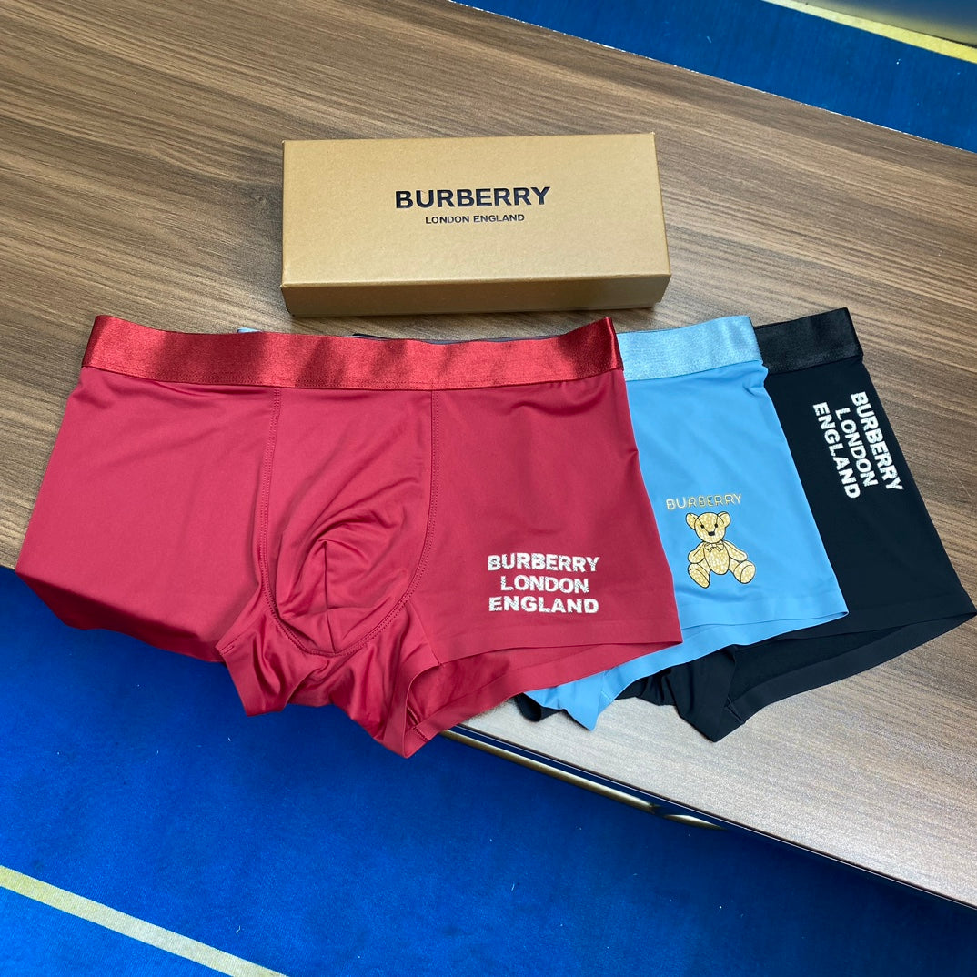 Burberry Contrast Motif Men's Trunk Underwear - 3-Piece Box
