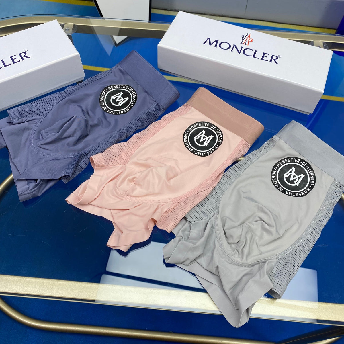 Moncler Cotton Circular Patch Men's Boxer Briefs - 3-Piece Box