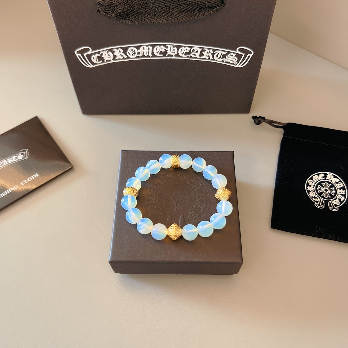 Martin Graham beaded bracelet in polished metal-tone – main product view