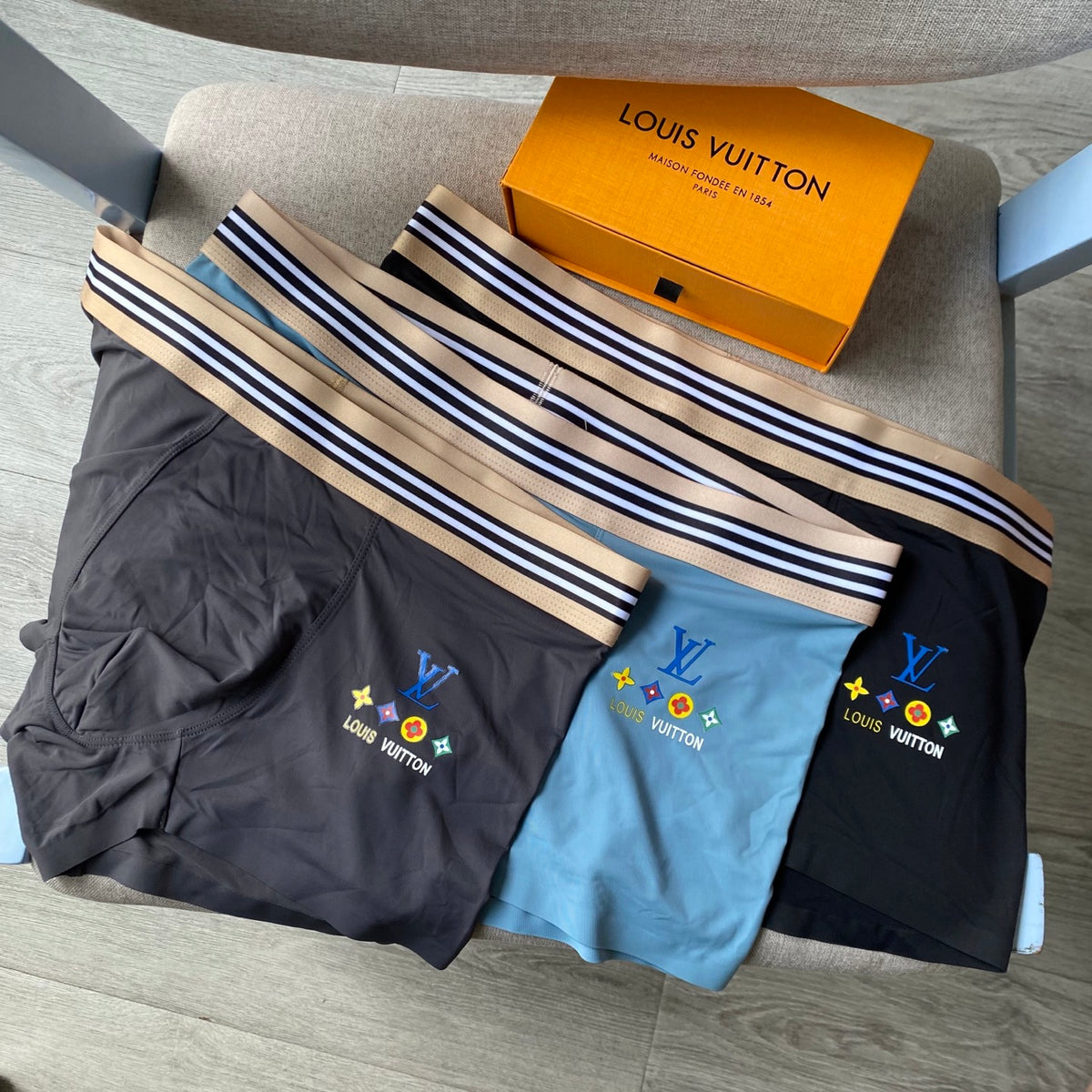 Louis Vuitton Navy & Blue Men's Boxer Briefs - 3-Piece Box
