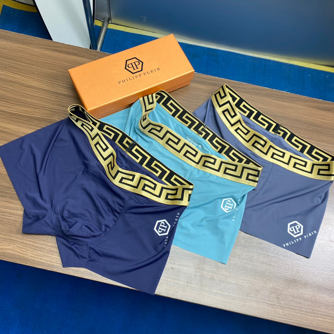 Philipp Plein Geometric Waistband Men's Trunk Underwear - 3-Piece Box
