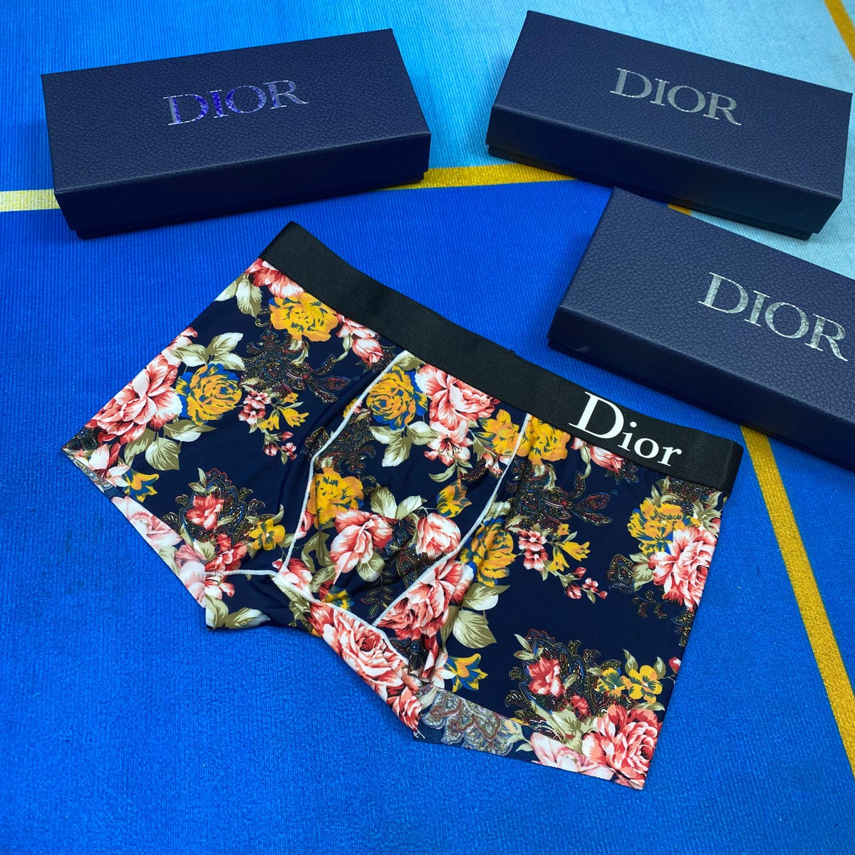 Dior Mixed Floral Prints And Tonal Waistbands Men's Boxer Briefs - 3-Piece Box