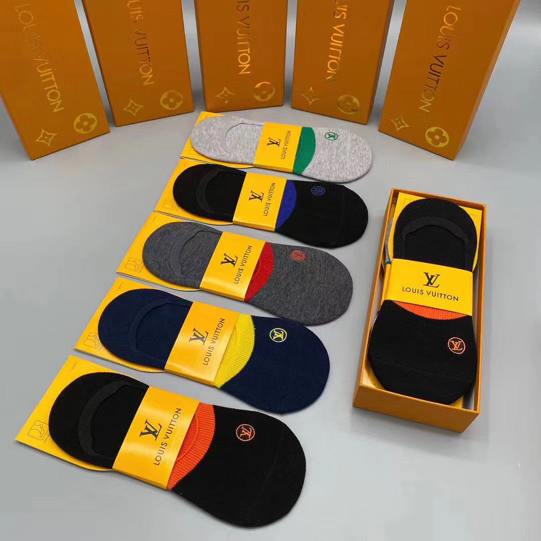 Louis Vuitton Restrained Initial No-Show Socks - 5-Pair Set