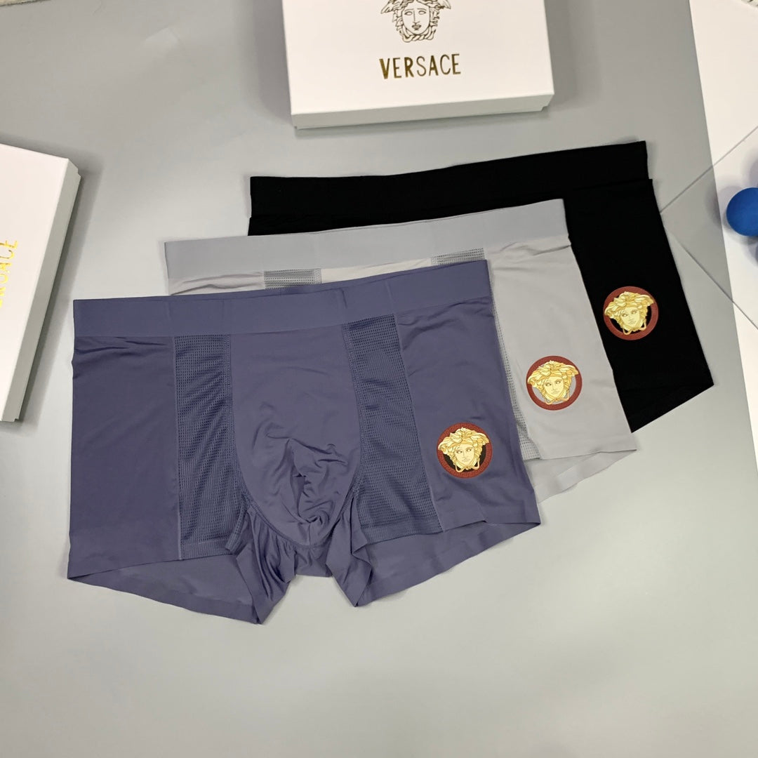 Versace Medallion Patch Men's Boxer Briefs - 3-Piece Box