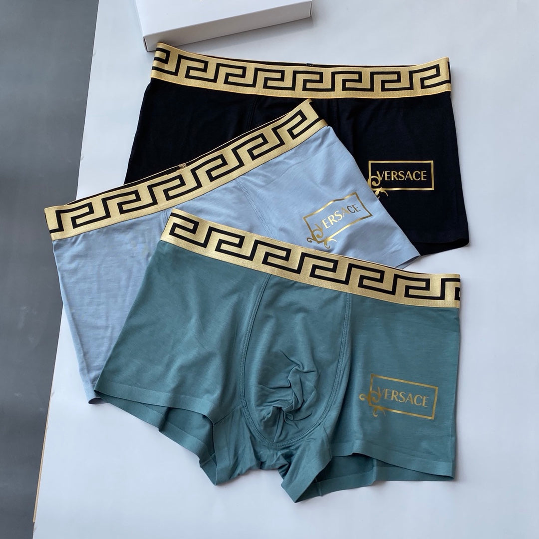 Versace 91/9 Modal-Spandex Men's Boxer Briefs - 3-Piece Box - Sizes L-XXXL