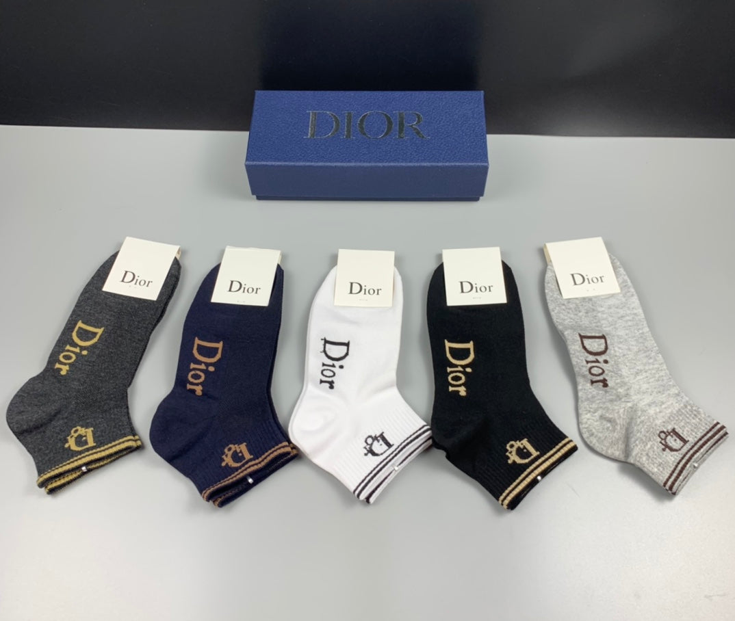 Dior Cotton Breathable Socks – 5-Pair Pack