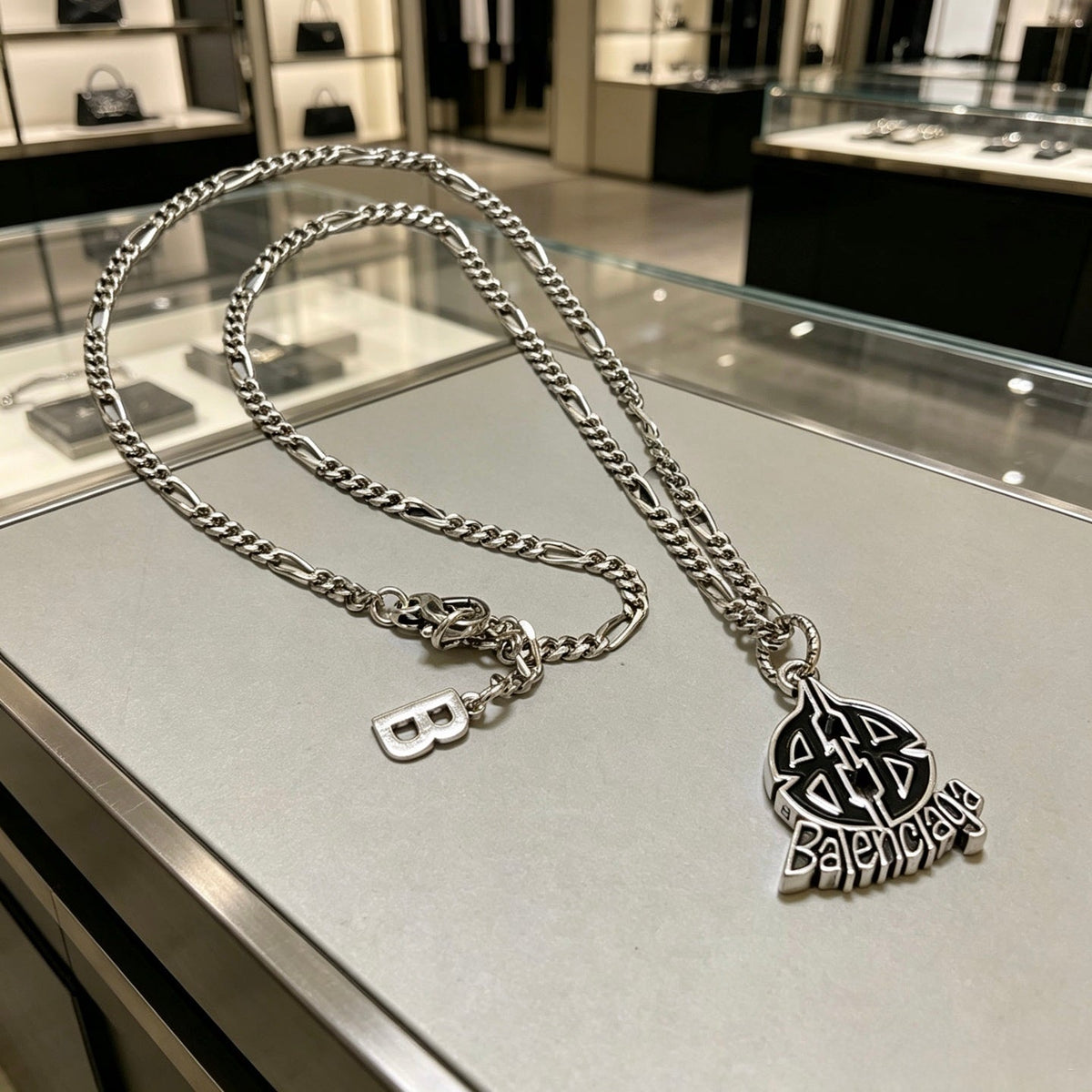 Martin Graham pendant necklace in polished metal-tone – main product view