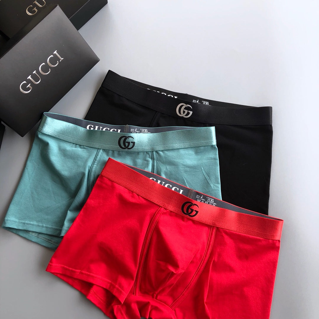 Gucci Gold-Tone Emblem Waistbands Men's Boxer Briefs - 3-Piece Box