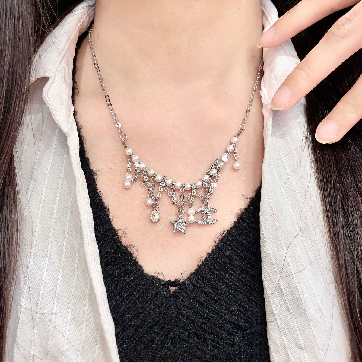 Martin Graham pendant necklace in polished metal-tone – main product view