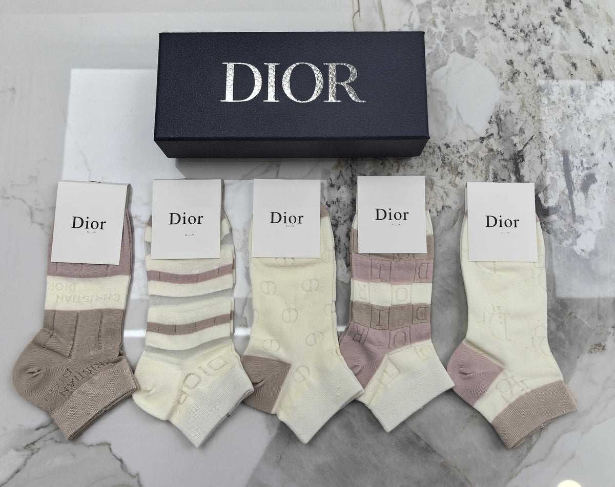 Dior No-Show Socks - 5-Pair Set