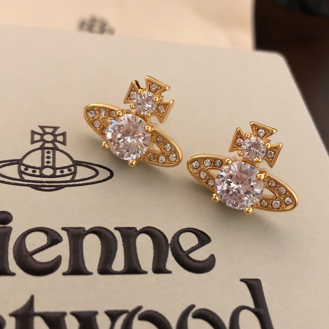 Martin Graham stud earrings in polished metal-tone – main product view