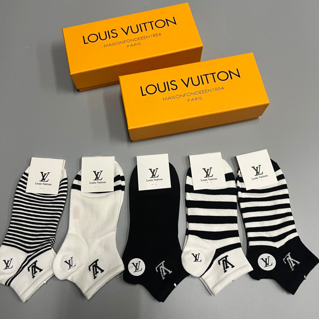 Louis Vuitton Massage Short Socks – 5-Pair Pack