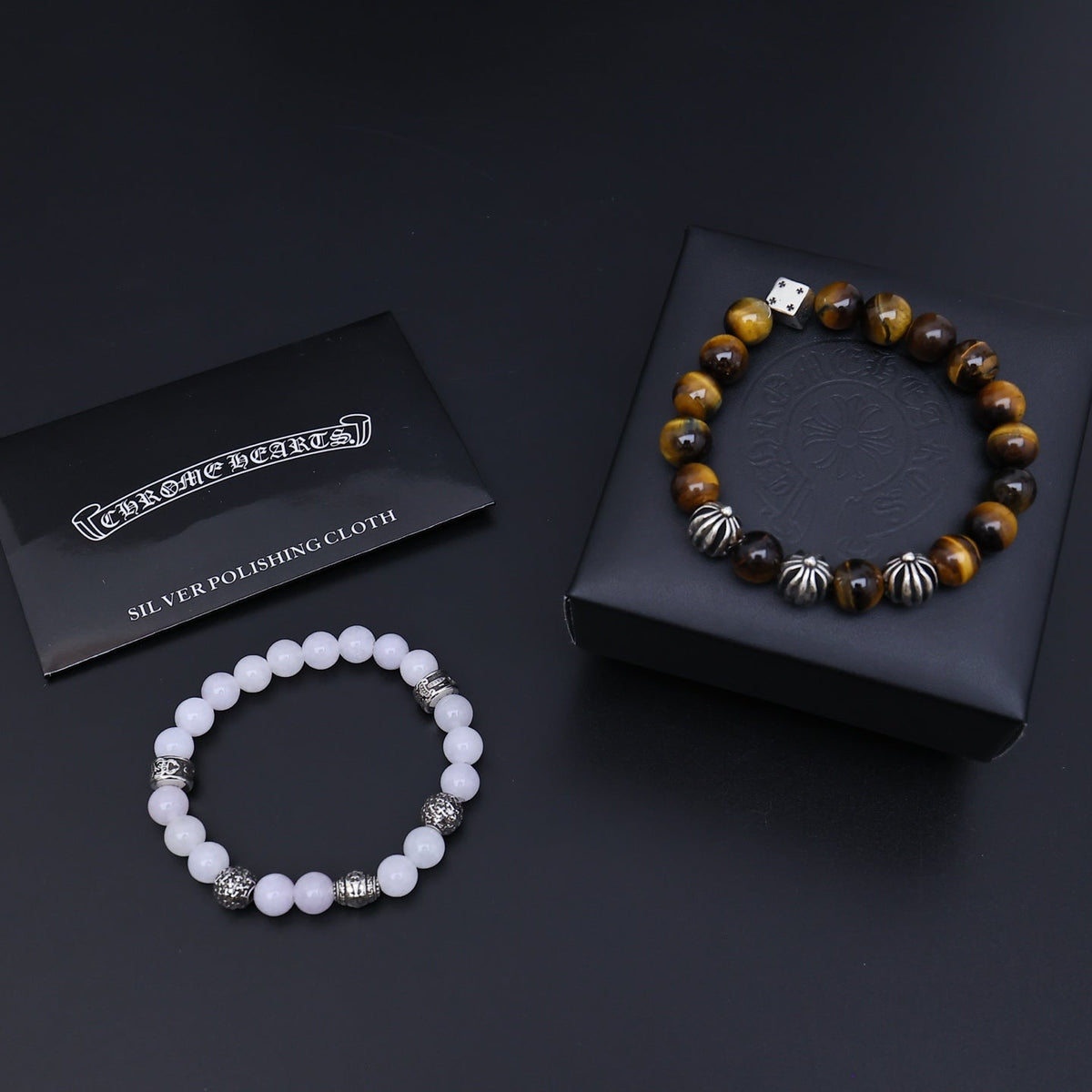 Martin Graham beaded bracelet in polished metal-tone – main product view