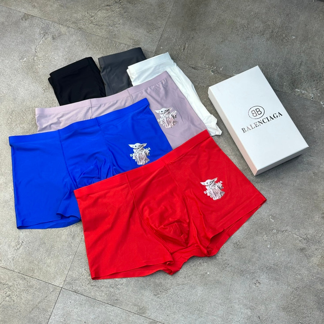 Balenciaga Illustrated Front Graphics Men's Boxer Briefs - 3-Piece Box