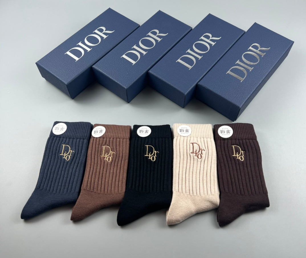 Dior Small Emblem Crew Socks - 5-Pair Set