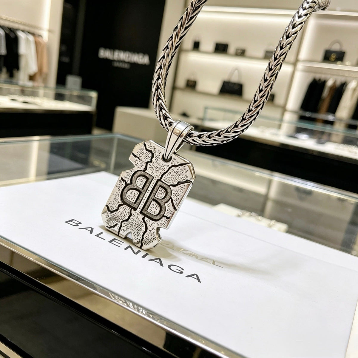 Martin Graham pendant necklace in polished metal-tone – main product view