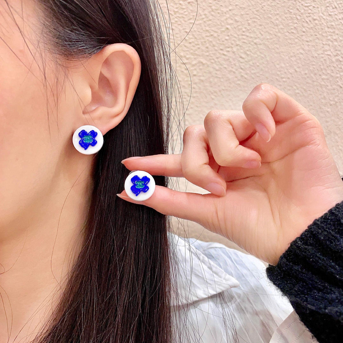 Martin Graham stud earrings in polished metal-tone – main product view