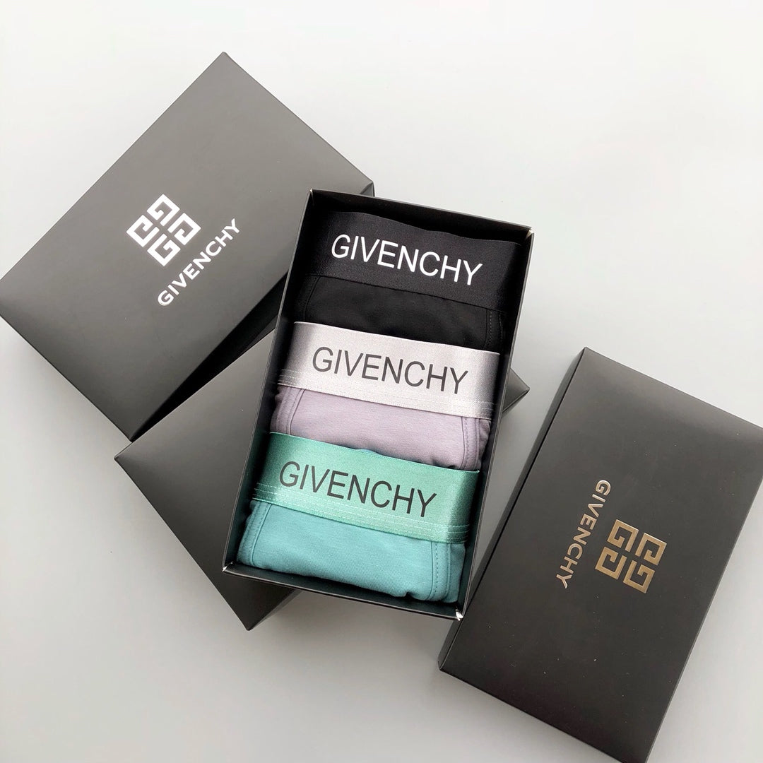 Givenchy Visible All-Over Pattern And Logo Details Men's Boxer Briefs - 3-Piece Box
