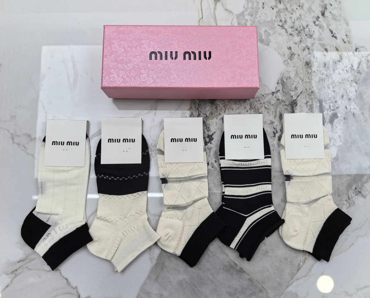 Miu Miu Modal No-Show Socks - 5-Pair Set