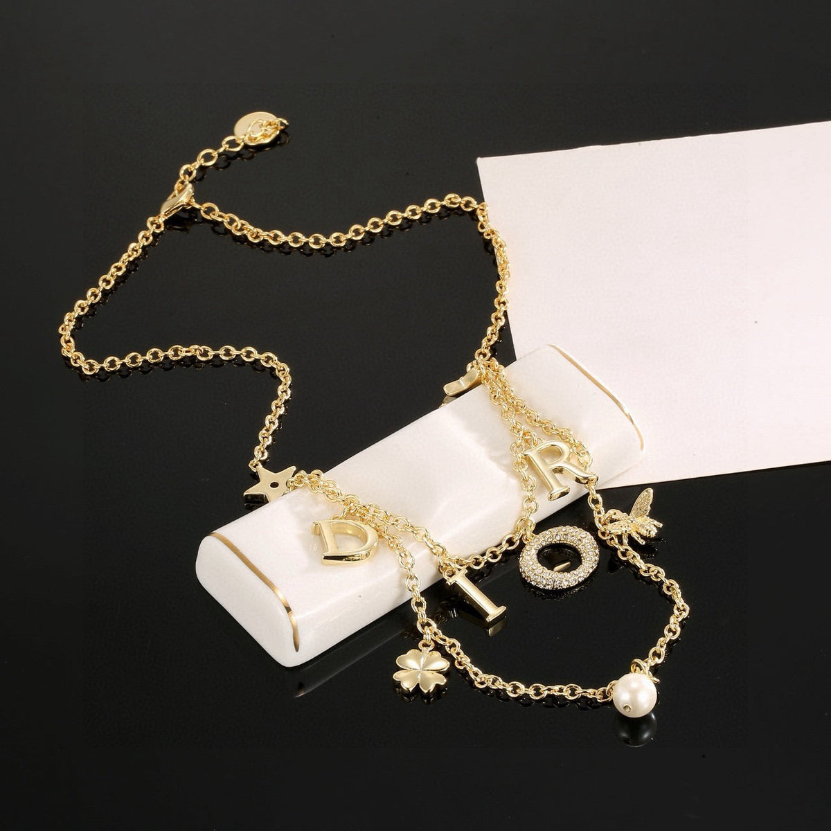 Martin Graham pendant necklace in polished metal-tone – main product view