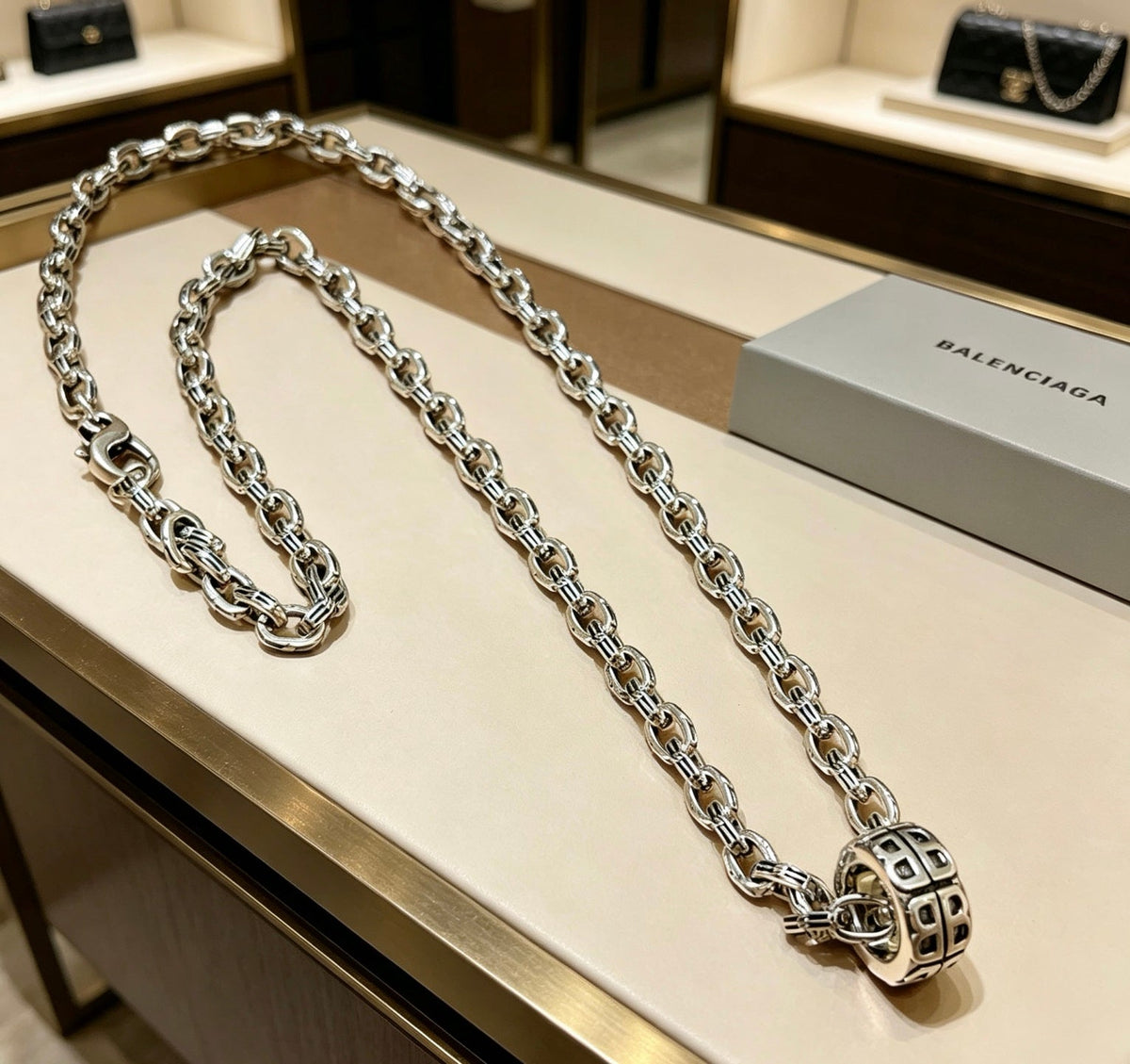 Martin Graham pendant necklace in polished metal-tone – main product view