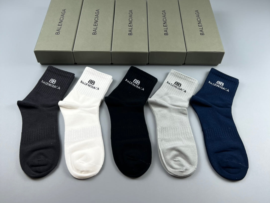 Loro Piana Restrained Wordmarks Crew Socks - 5-Pair Set