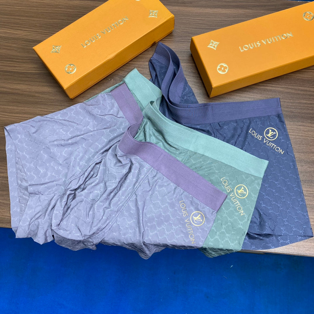 Louis Vuitton Textured Men's Trunk Underwear - 3-Piece Box