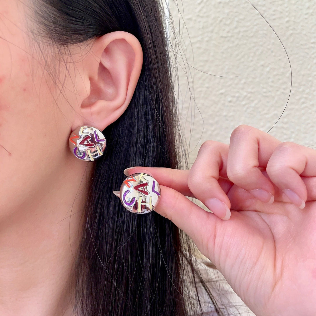 Martin Graham stud earrings in polished metal-tone – main product view