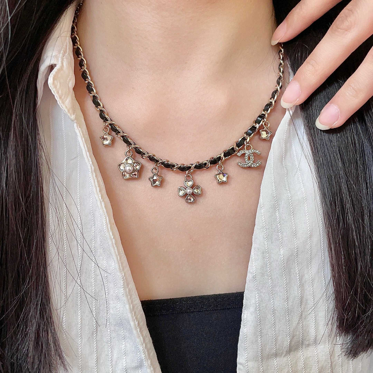 Martin Graham pendant necklace in polished metal-tone – main product view