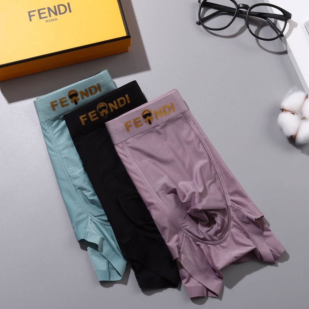 Fendi 82.5% Nylon & 17.5% Spandex Monster Series Seamless-Cut Men's Boxer Briefs - 3-Piece Box