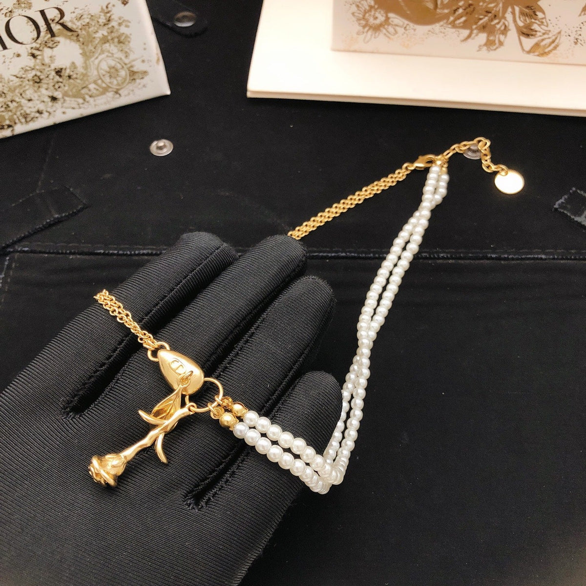 Martin Graham pendant necklace in polished metal-tone – main product view