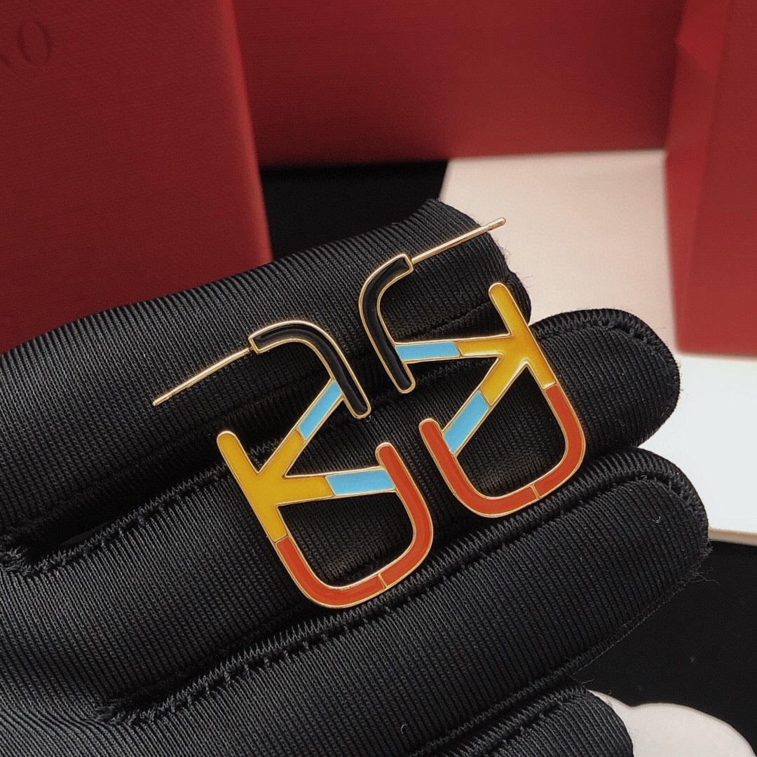 Martin Graham stud earrings in polished metal-tone – main product view