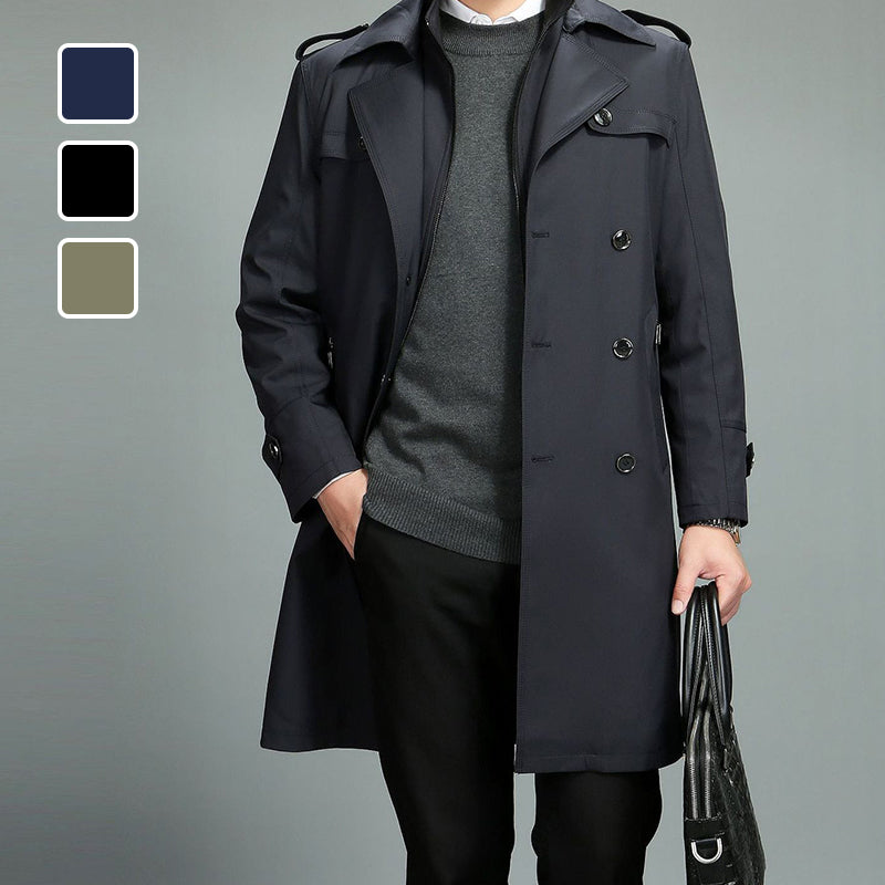 🎅Pre-Xmas Specials🎄Men's Casual Zippered Lapel Trench Coat Clothing &
