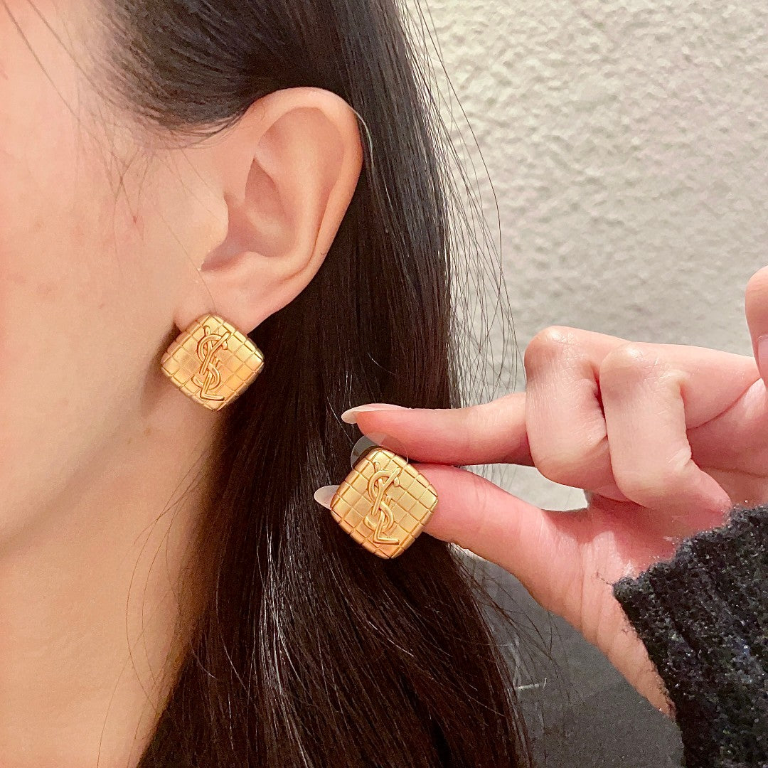 Martin Graham stud earrings in polished metal-tone – main product view