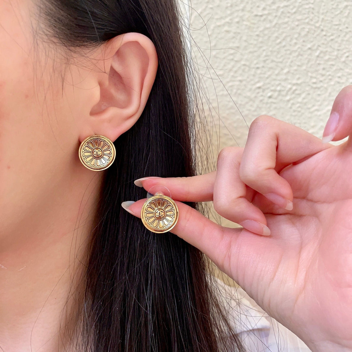 Martin Graham stud earrings in polished metal-tone – main product view