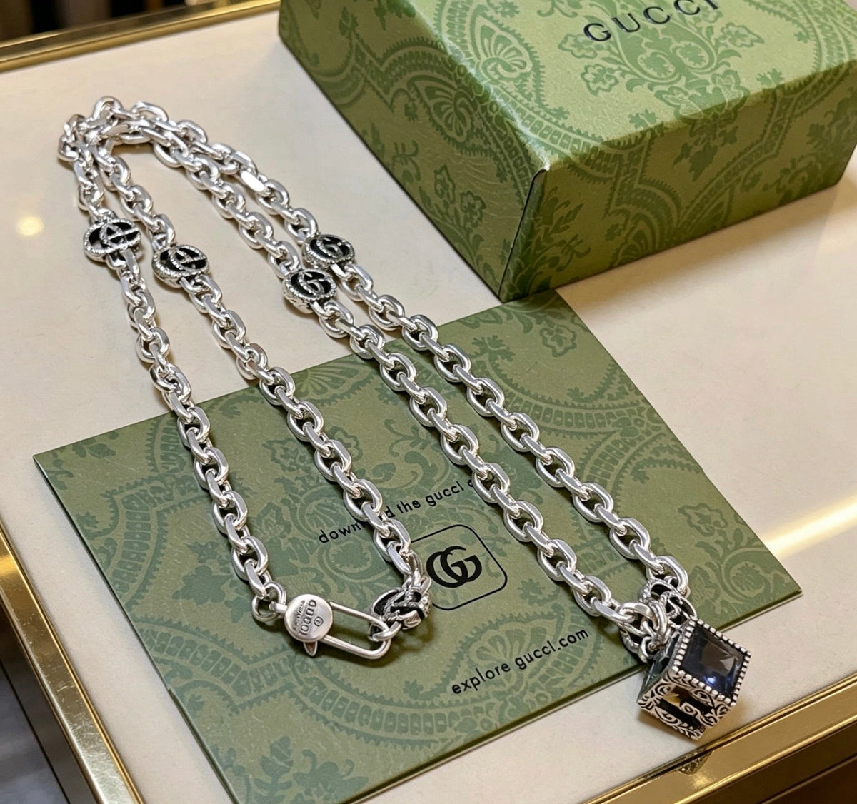 Martin Graham pendant necklace in polished metal-tone – main product view