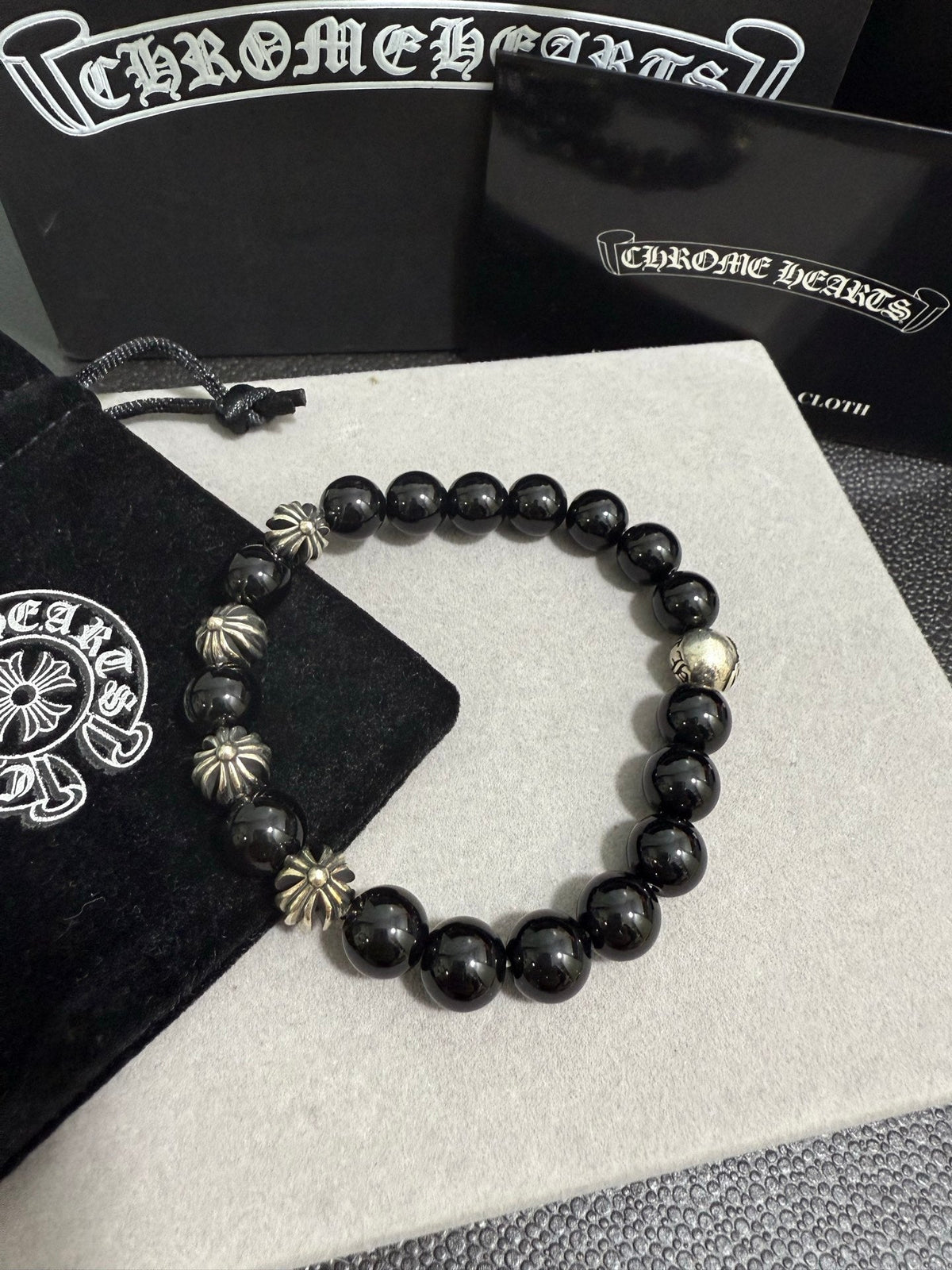 Martin Graham beaded bracelet in polished metal-tone – main product view