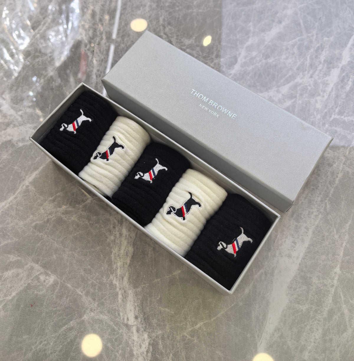 Thom Browne Cotton No-Show Socks - 5-Pair Set