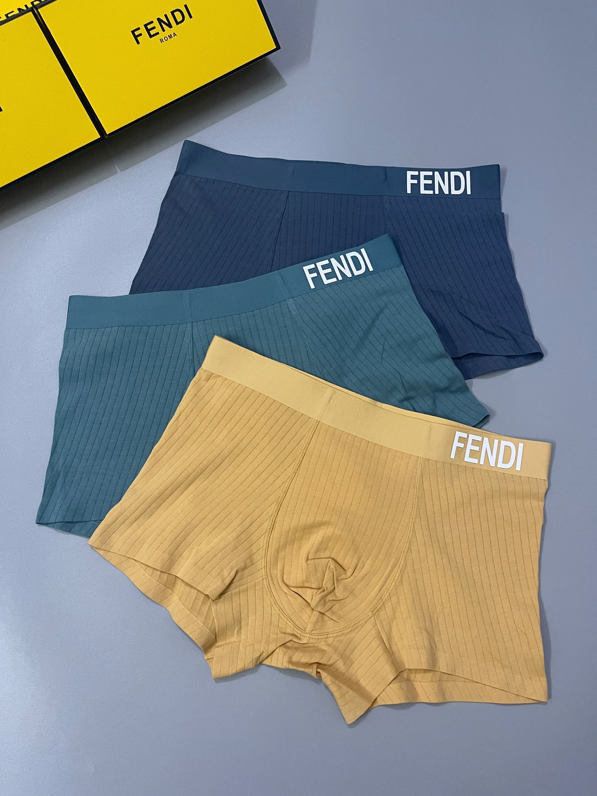Fendi Raised Logo Men's Trunk Underwear - 3-Piece Box