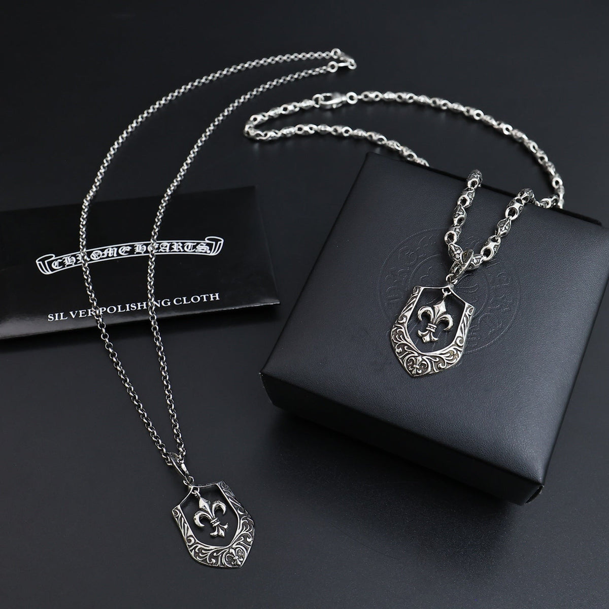 Martin Graham pendant necklace in polished metal-tone – main product view