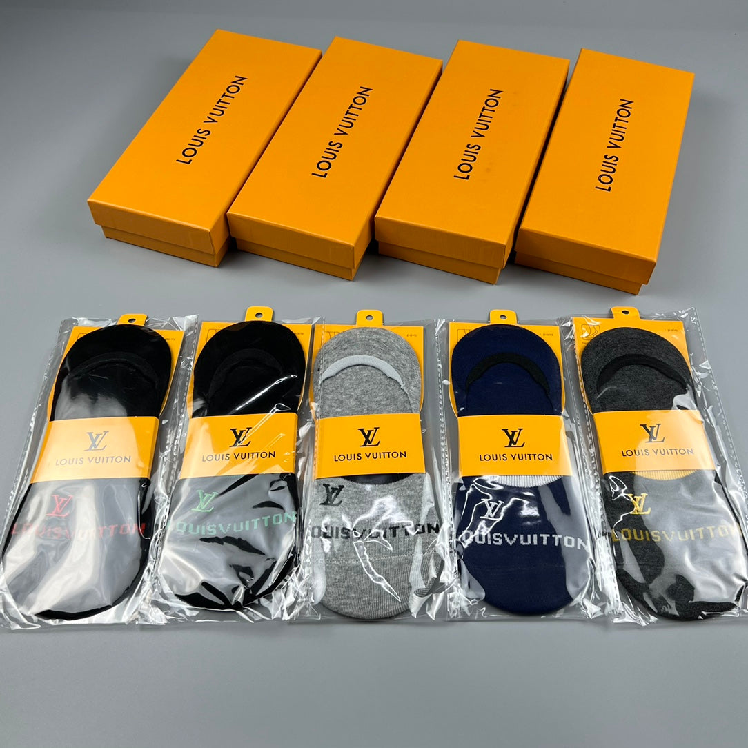 Louis Vuitton Wordmark No-Show Socks - Box of 5 Pairs