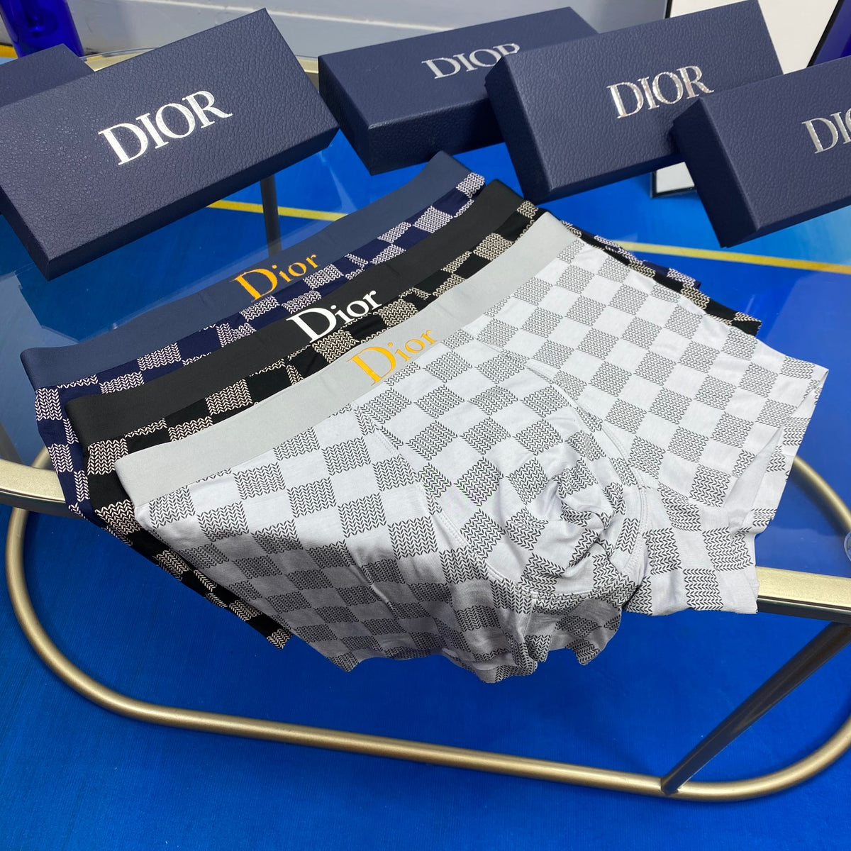 Dior Contrast Waistbands Men's Boxer Briefs - 3-Piece Box