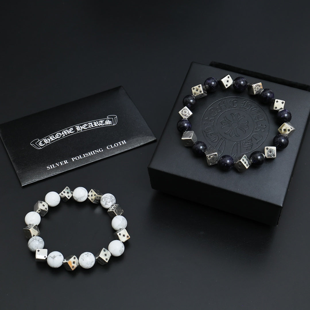Martin Graham beaded bracelet in polished metal-tone – main product view