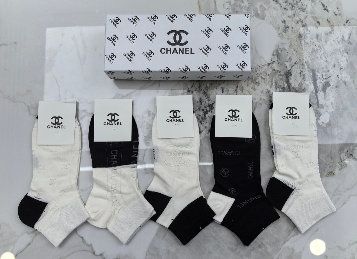 Chanel Modal No-Show Socks - 5-Pair Set
