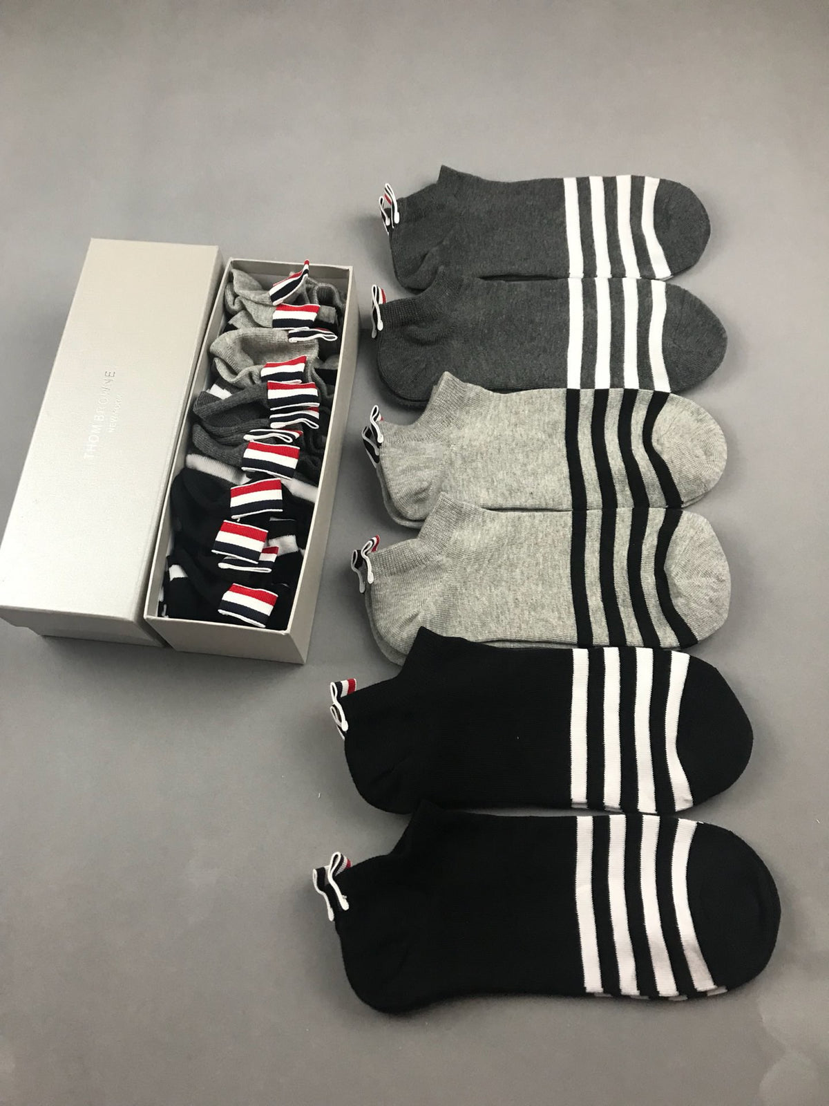 Thom Browne Cotton Crew Socks - 5-Pair Set