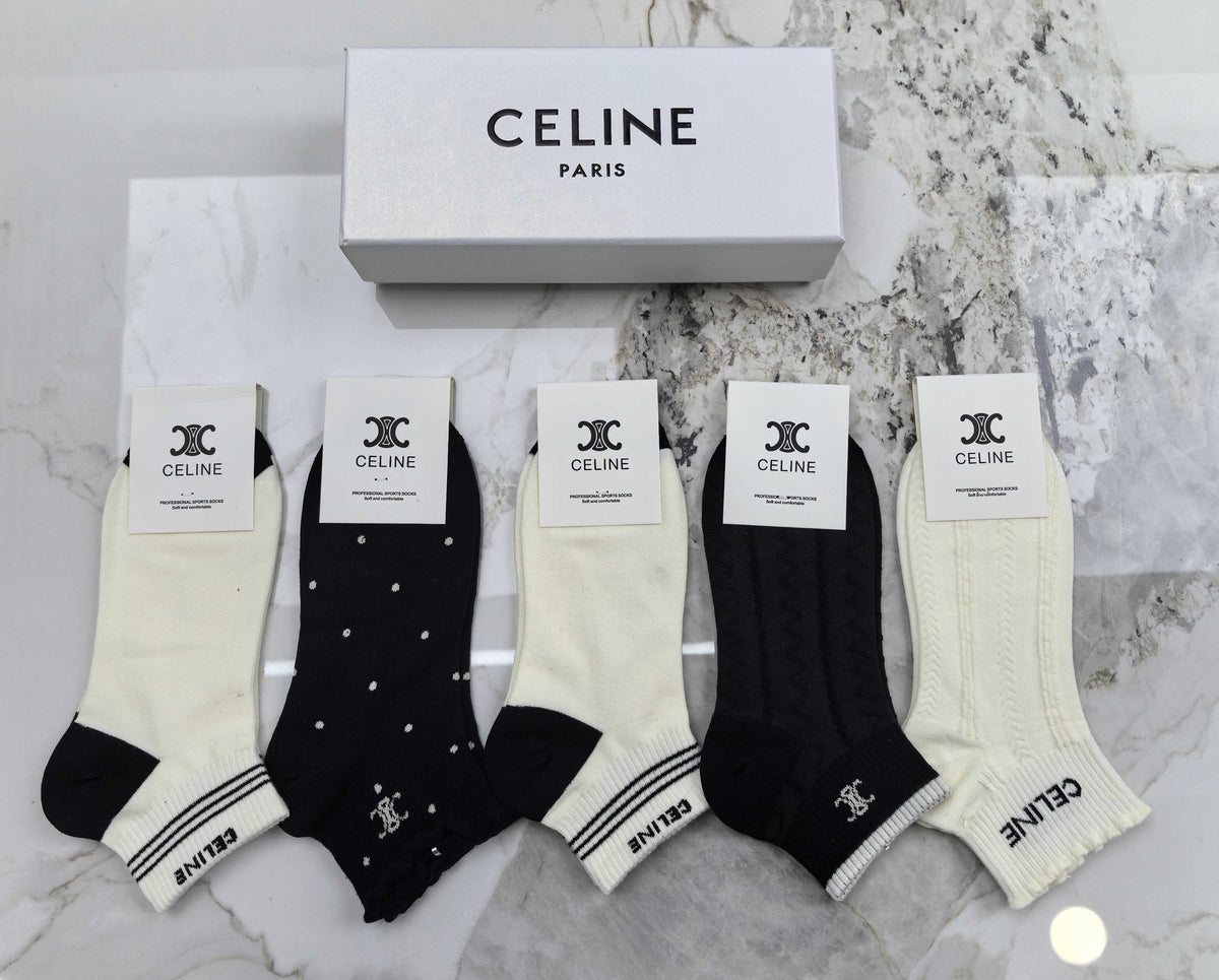 Celine No-Show Socks - 5-Pair Set