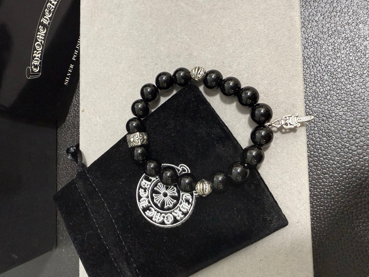 Martin Graham beaded bracelet in polished metal-tone – main product view