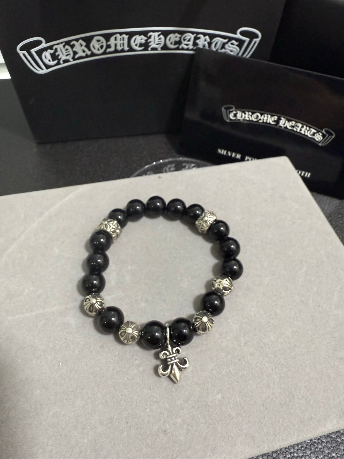 Martin Graham beaded bracelet in polished metal-tone – main product view
