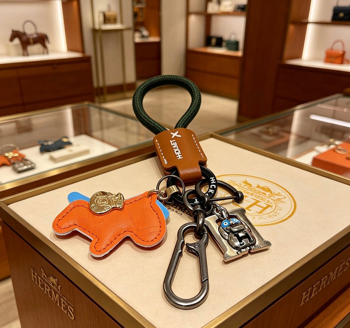 Martin Graham keychain in polished metal-tone – main product view