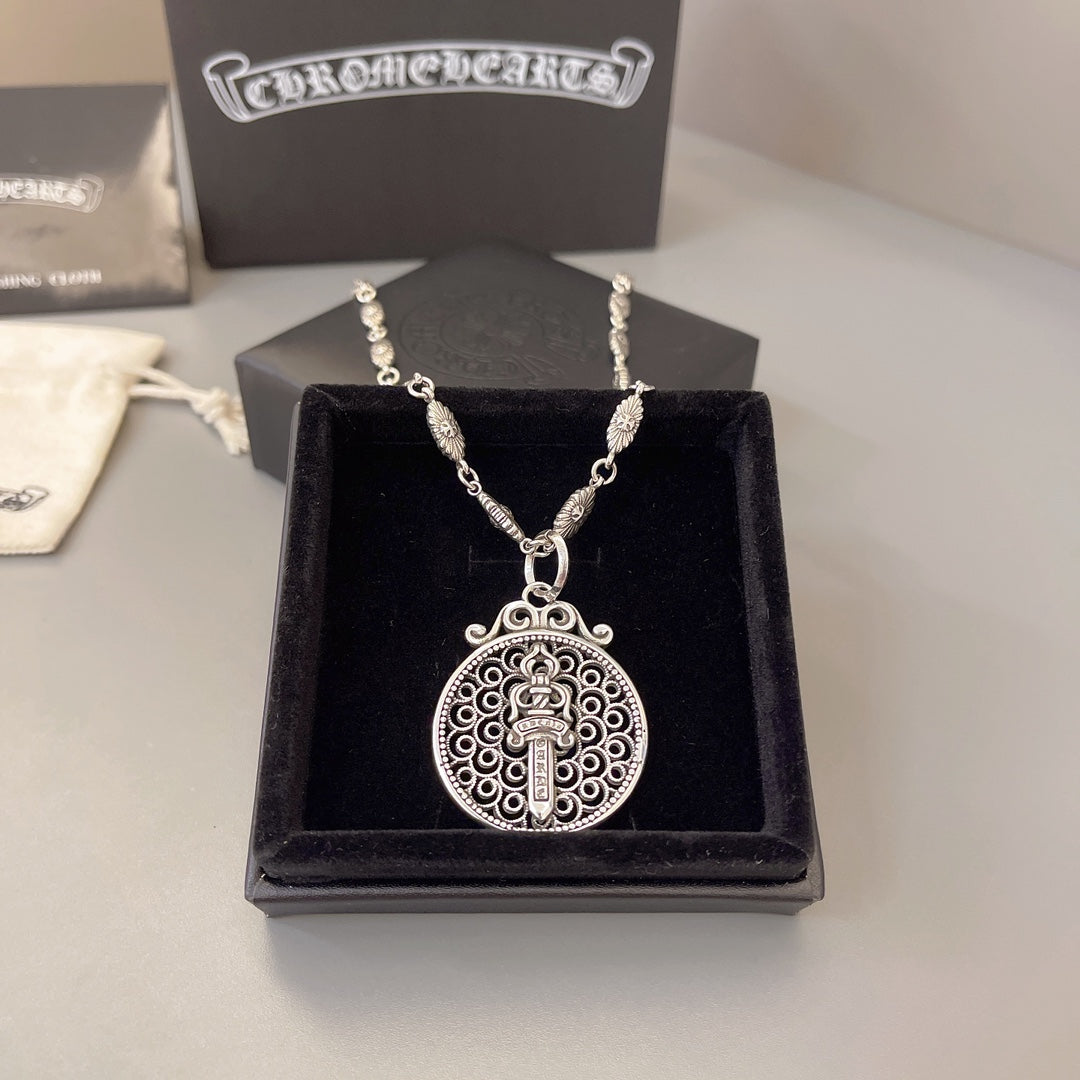 Martin Graham pendant necklace in polished metal-tone – main product view